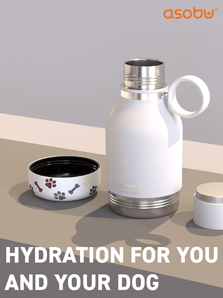 Asobu White Tritan 2-in-1 Dog Bowl Water Bottle (Q71398) | £34