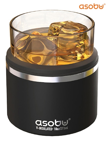 Asobu Black Insulated “On the Rocks” Drinks Glass Sleeve (Q71423) | £25