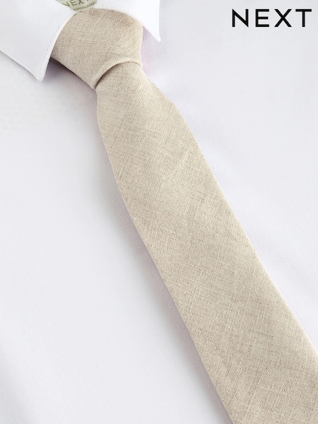 Neutral 100% Linen Tie (1-16yrs) (Q71460) | £9