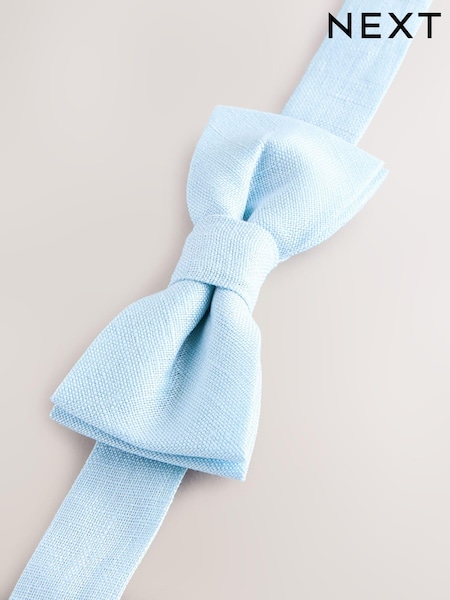 Light Blue 100% Linen Mix Bow Tie (1-16yrs) (Q71496) | £7