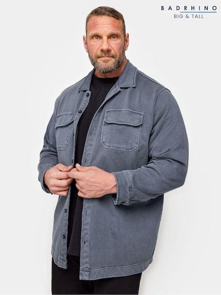 BadRhino Big & Tall Blue Dyed 100% Cotton Shacket (Q71500) | £39