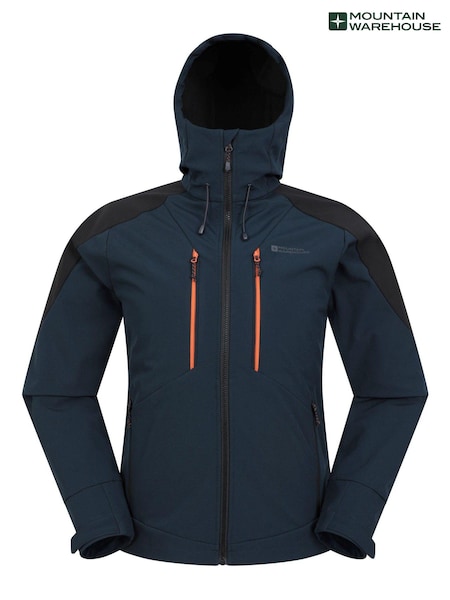Mountain Warehouse Blue Navy Radius Mens Water-Resistant Softshell Jacket (Q71954) | £40