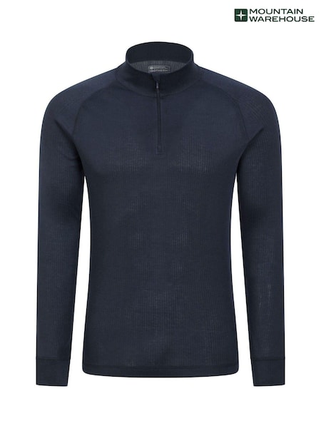 Mountain Warehouse Dark Blue Mens Talus Quarter Zip Thermal Top (Q71967) | £20
