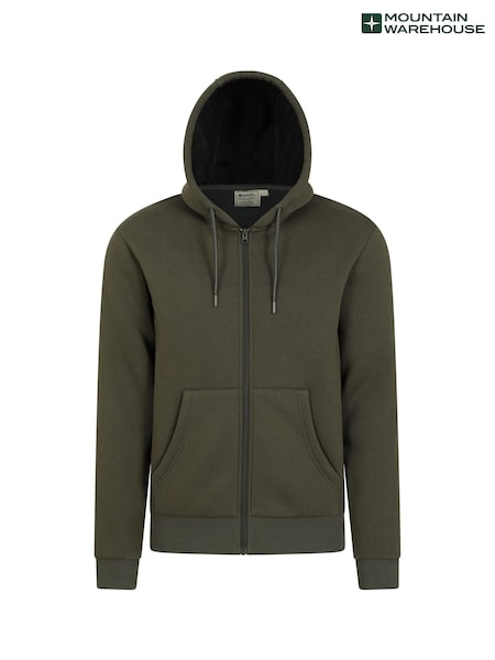 Mountain Warehouse Green Dalton Mens Borg Lined Hoodie (Q71996) | £56