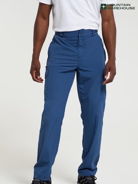 Mountain Warehouse Blue Mens Explore Trousers with UV Protection (Q72025) | £40