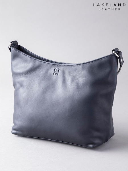 Lakeland Leather Blue Grasmere Leather Cross-Body Bag (Q72335) | £60