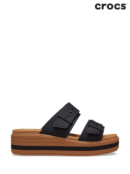 Crocs Black Brooklyn Woven Buckle Sandals (Q72627) | £65