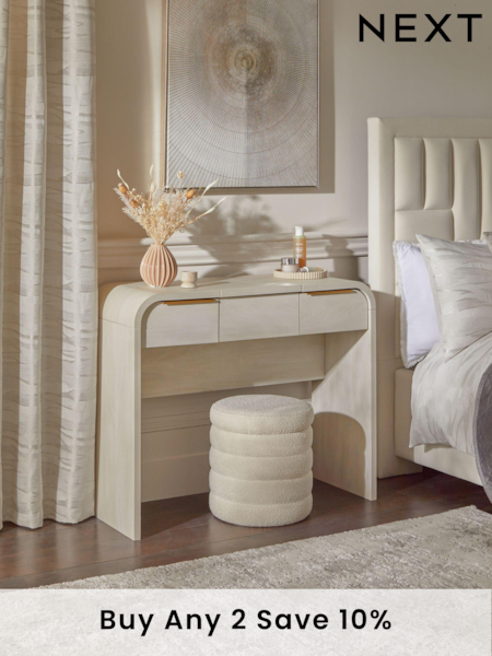 Light Natural Mia Oak Effect Console Dressing Table (Q72998) | £299