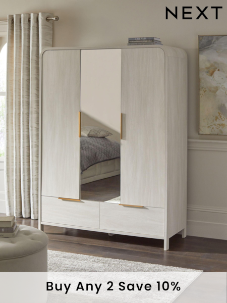 Light Natural Mia Oak Effect Triple, 2 Drawers Wardrobe (Q73001) | £750