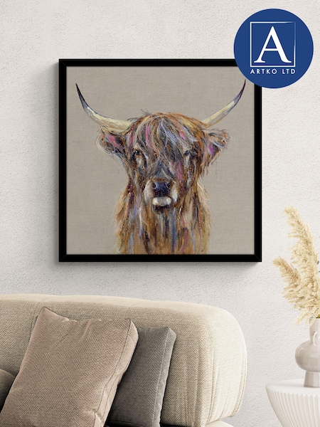 Artko Black Highland Cow by Louise Luton Framed Art (Q73622) | £65