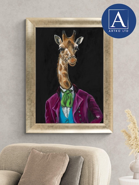 Artko Gold Gerald Giraffe  by Louise Brown Framed Art (Q73673) | £110