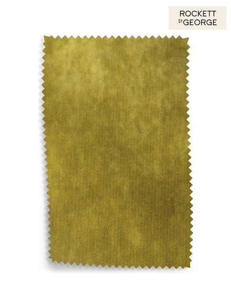 Rockett St George Vintage Green Luxe Kneedlecord Velvet Upholstery Swatch (Q74211) | £0