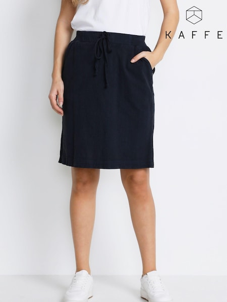 Kaffe Naya Knee Length Tie Waist 100% Cotton Skirt (Q74415) | £30