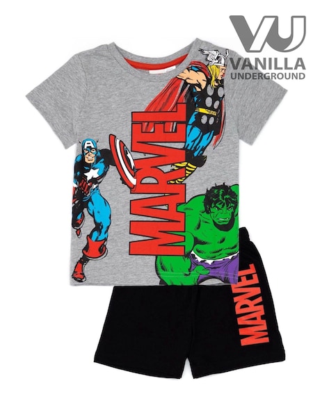 Vanilla Underground Grey Boys Licensing Short 100% Cotton Pyjamas (Q74638) | £16