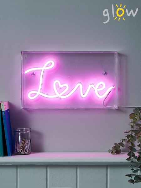 glow Pink LED Love Acrylic Light Box (Q74675) | £25