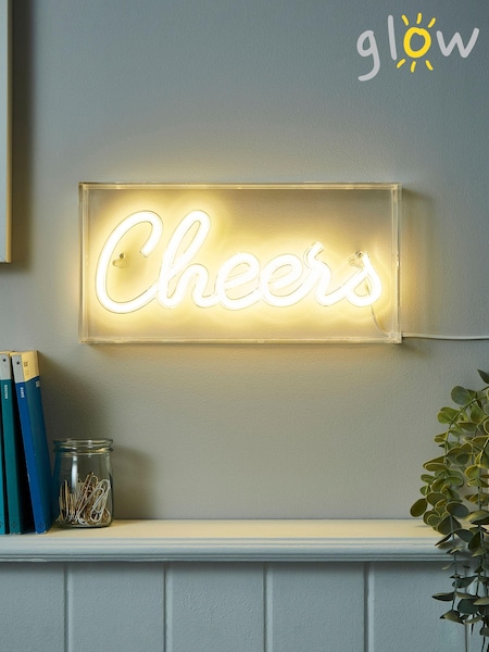 glow White LED Cheers Acrylic Light Box (Q74686) | £25