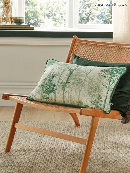 Graham & Brown Green Coppice Forest Feather Filled Cushion (Q74729) | £50
