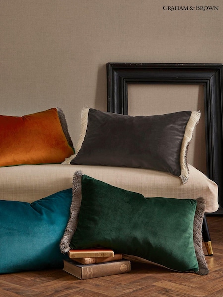 Graham & Brown Brown Fringe Opulence Feather Filled Cushion (Q74731) | £50