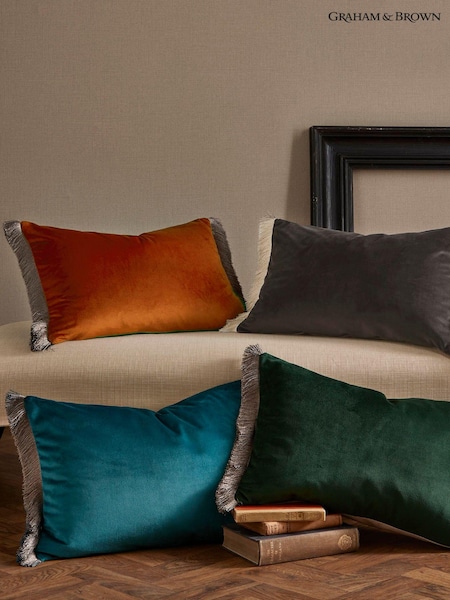 Graham & Brown Orange Fringe Opulence Feather Filled Cushion (Q74732) | £50