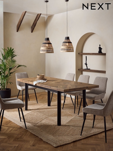 Dark Natural Bronx Luxe 6 to 8 Extending Dining Table (Q74858) | £599