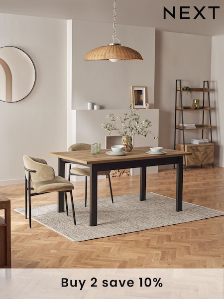 Dark Bronx Oak Effect Rectangle 6 to 8 Seater Extending Dining Table (Q74865) | £499