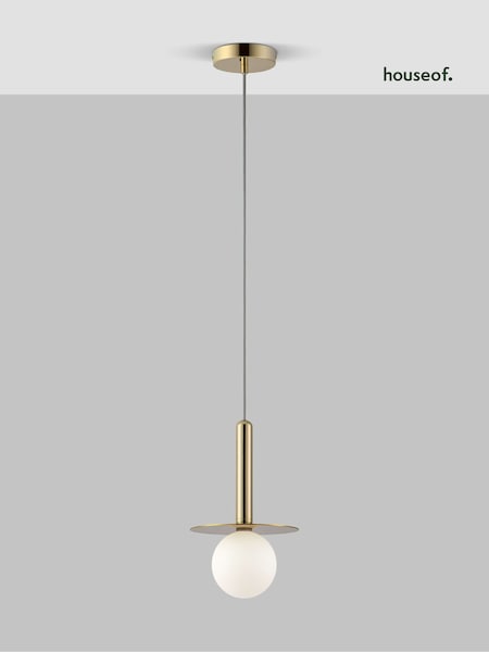 Houseof. Brass Plate Pendant Ceiling Light (Q75322) | £160