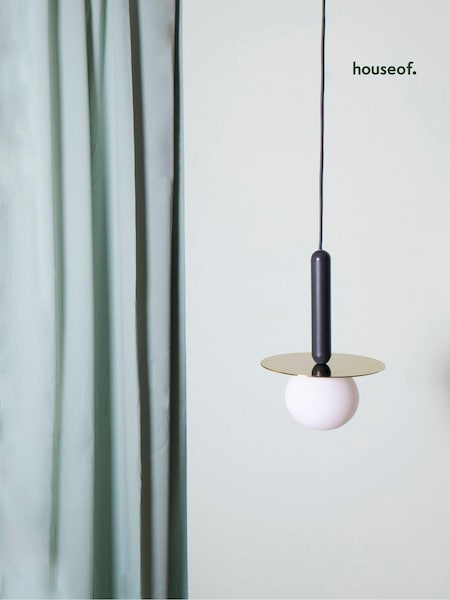 Houseof. Charcoal Grey Plate Pendant Ceiling Light (Q75348) | £160