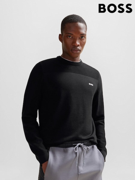 BOSS Black Branded Crew Neck Dry-Flex Fabric Sweater (Q75383) | £139