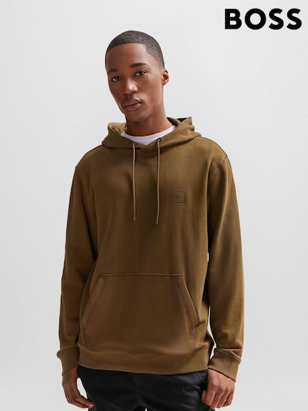BOSS Green Logo Patch Terry 100% Cotton Hoodie (Q75514) | £119