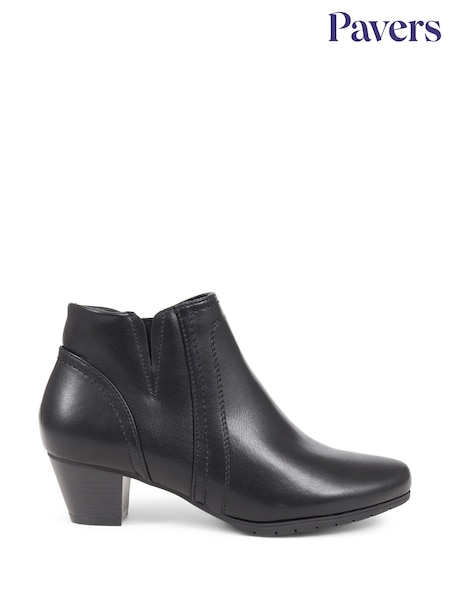 Pavers Low Heel Black Ankle Boots (Q75689) | £45