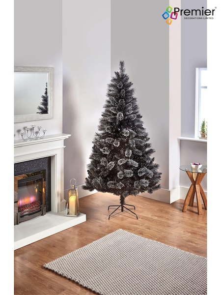 Premier Decorations Ltd Black 6ft Tipped Fir Cashmere Tips Christmas Tree (Q76195) | £95