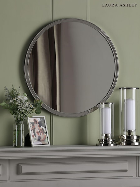 Laura Ashley Chrome Harrington Polished Nickel Mirror (Q76470) | £175