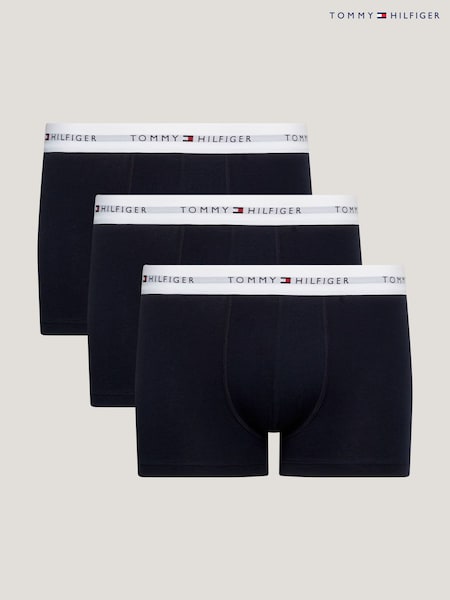 Tommy Hilfiger Blue/White Tommy Hilfiger Blue Signature Essential Trunks 3 Pack (Q76782) | £39