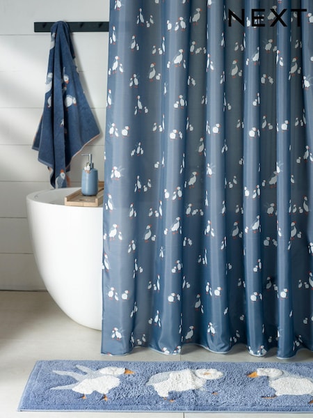 Blue Puffin Shower Curtain (Q76905) | £14