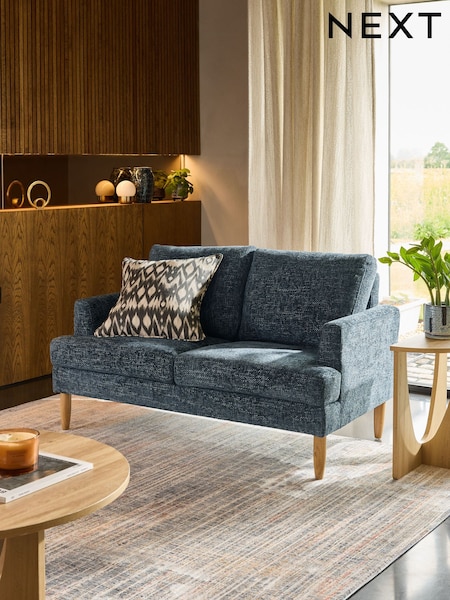 Chunky Chenille Dark Navy Blue Murphy Compact 2 Seater Sofa In A Box (Q76962) | £499