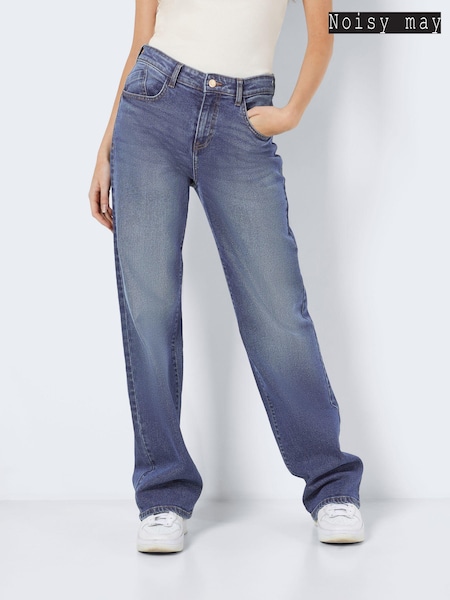 NOISY MAY Blue High Waisted Wide Leg Jeans (Q76967) | £42