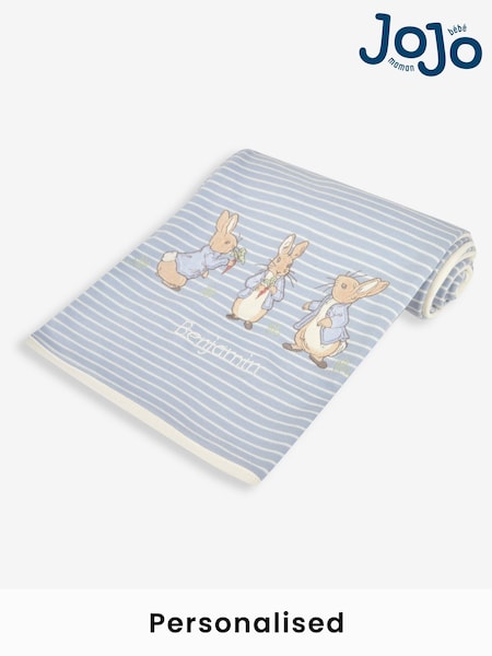 JoJo Maman Bébé Personalised Peter Rabbit Print Reversible Jersey Shawl (Q77228) | £27