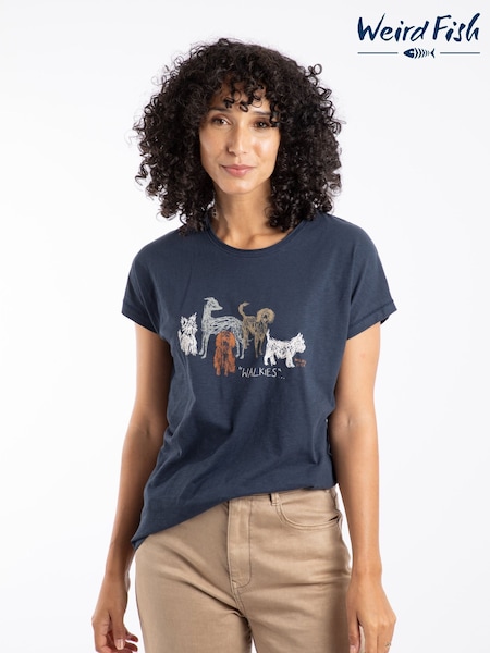Weird Fish Blue Walkies Graphic T-Shirt (Q77435) | £25