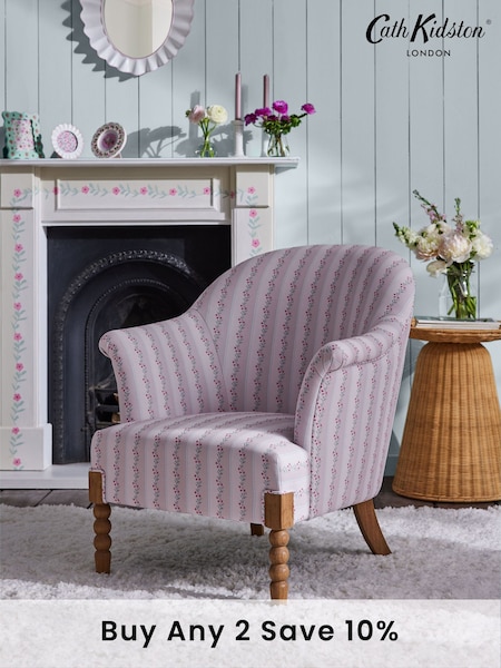 Cath Kidston Ticking Vine Cream Chair Rodeo Accent Chair (Q77675) | £399