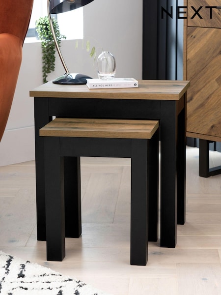Dark Bronx Oak Effect Nest of Tables (Q78200) | £99