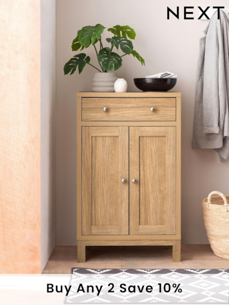 Natural Malvern Oak Effect Slim Sideboard (Q78222) | £199