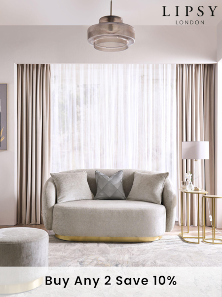 Lipsy Silver Grey Soft Chenille Laurel 2 Seater Sofa (Q78332) | £850