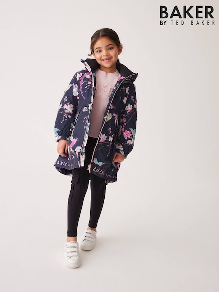 Baker by Ted Baker Navy Shower Resistant Printed Raincoat (Q78466) | £27 - £31
