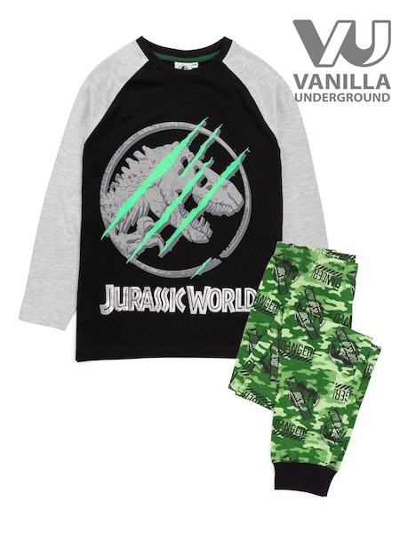 Vanilla Underground Black Jurassic World Kids Pokemon Long Leg Pyjamas Set (Q78550) | £17