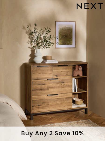 Dark Bronx Oak Effect 3 Drawer Chest of Drawers (Q78721) | £350