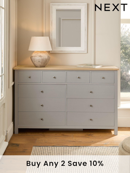 Dove Grey Malvern Paint Effect 10 Drawer Chest of Drawers (Q78724) | £550