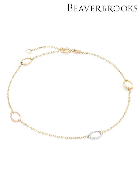 Beaverbrooks Gold Tone 9ct Link Anklet (Q79221) | £165