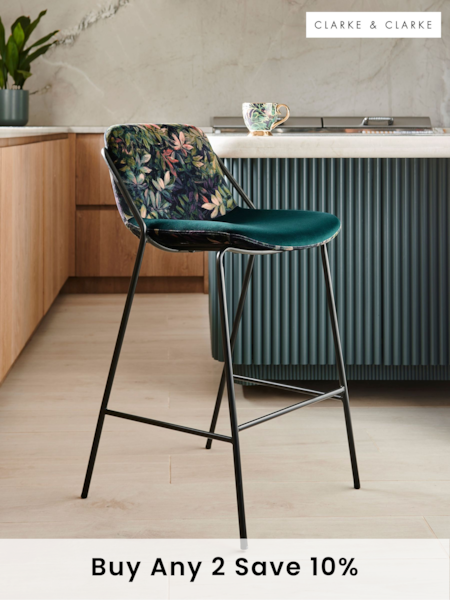 Clarke and Clarke Congo Amethyst Emerald Green Mattio Dining Chair (Q79262) | £175