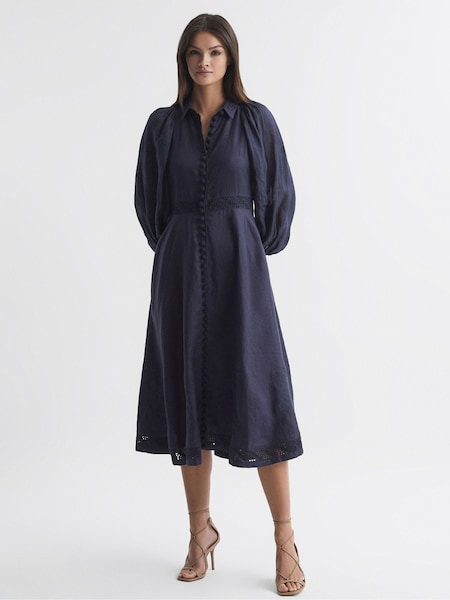 Joslin Linen Shirt Midi Dress (Q79922) | £635