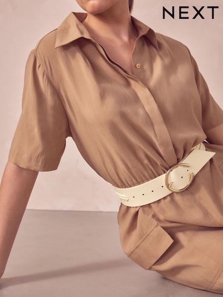 Bone Plait Detail Wide Belt (Q80585) | £20